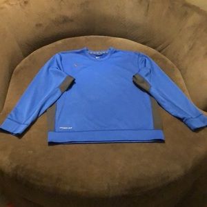 Nike Dri-Fit Crewneck Sweatshirt. Therma-Fit material. Royal Blue/Anthracite. L